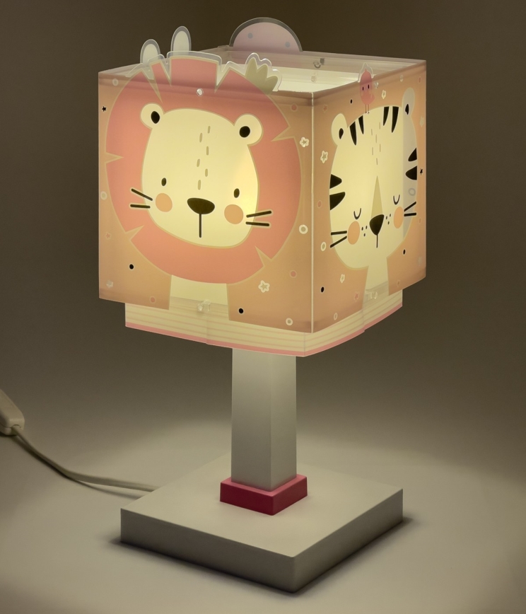 Dalber 63111NS - LED-lastenlamppu BABY JUNGLE 1xG4/4W/230V vaaleanpunainen