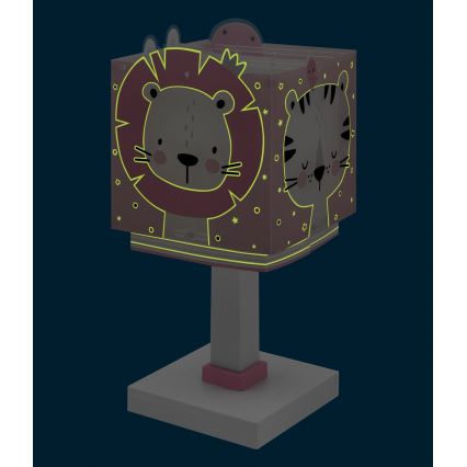 Dalber 63111NS - LED-lastenlamppu BABY JUNGLE 1xG4/4W/230V vaaleanpunainen