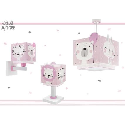 Dalber 63111S - Lasten lamppu JUNGLE 1xE14/8W/230V pinkki