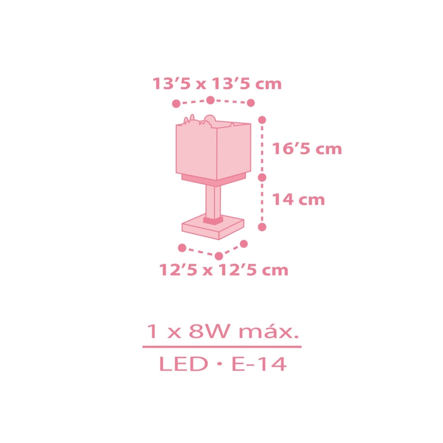 Dalber 63111S - Lasten lamppu JUNGLE 1xE14/8W/230V pinkki