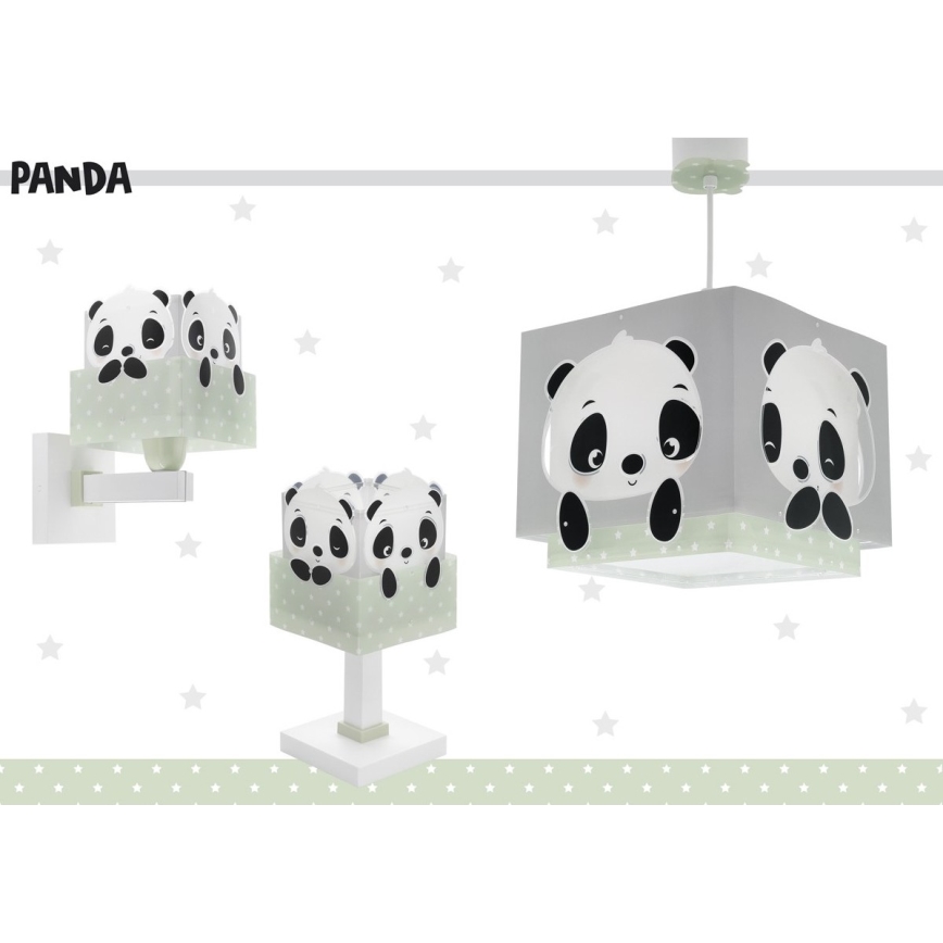 Dalber 63161H - Lasten lamppu PANDA 1xE14/40W/230V vihreä