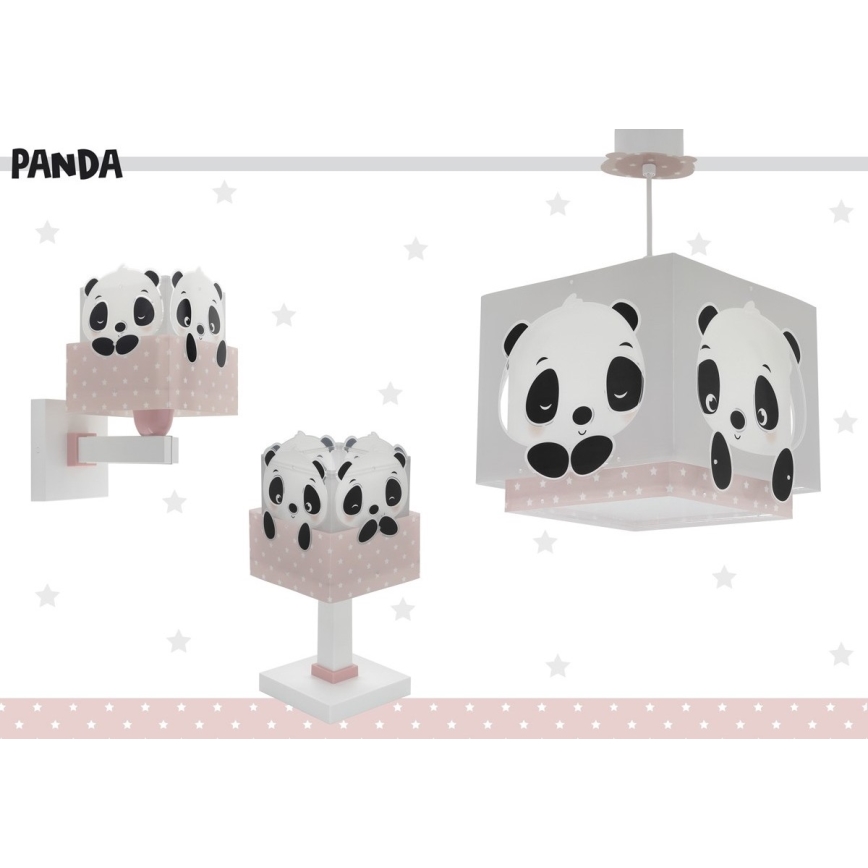 Dalber 63161S - Lasten lamppu PANDA 1xE14/40W/230V vaaleanpunainen