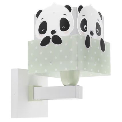 Dalber 63169H - Lasten seinävalo PANDA 1xE27/60W/230V vihreä