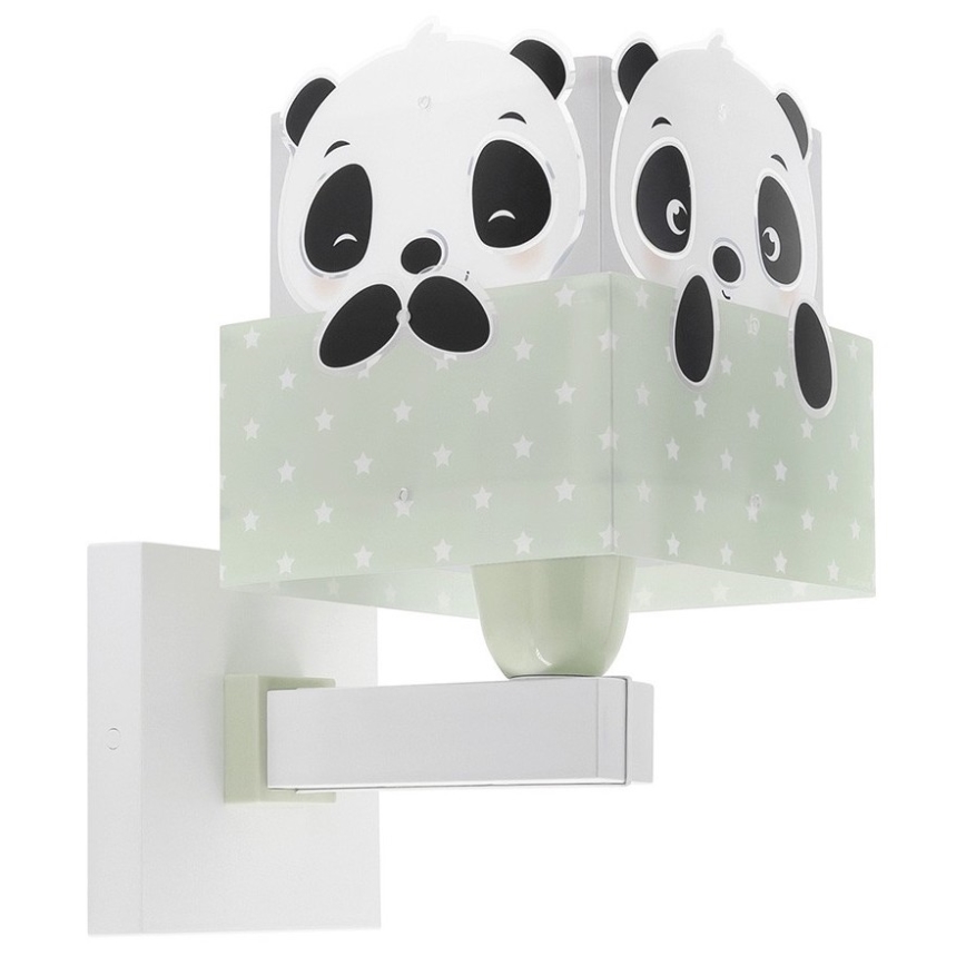 Dalber 63169H - Lasten seinävalo PANDA 1xE27/60W/230V vihreä