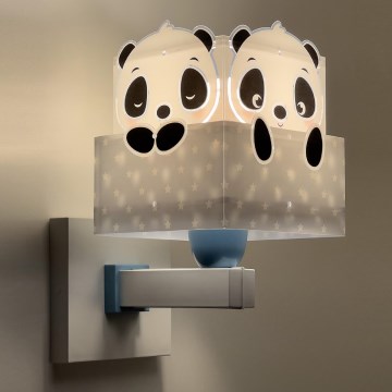 Dalber 63169T - Lasten seinävalo PANDA 1xE27/60W/230V sininen