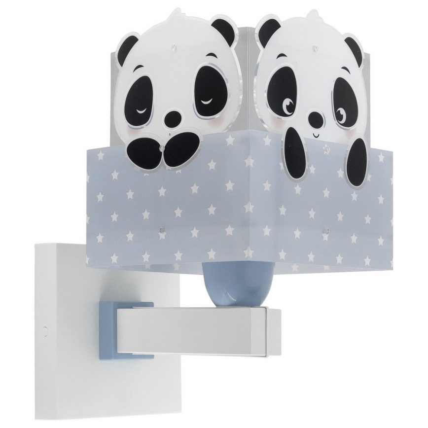 Dalber 63169T - Lasten seinävalo PANDA 1xE27/60W/230V sininen