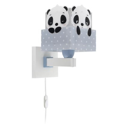 Dalber 63169T - Lasten seinävalo PANDA 1xE27/60W/230V sininen