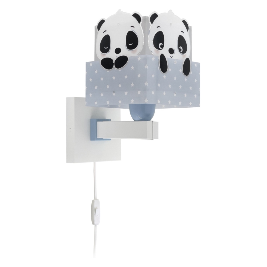 Dalber 63169T - Lasten seinävalo PANDA 1xE27/60W/230V sininen