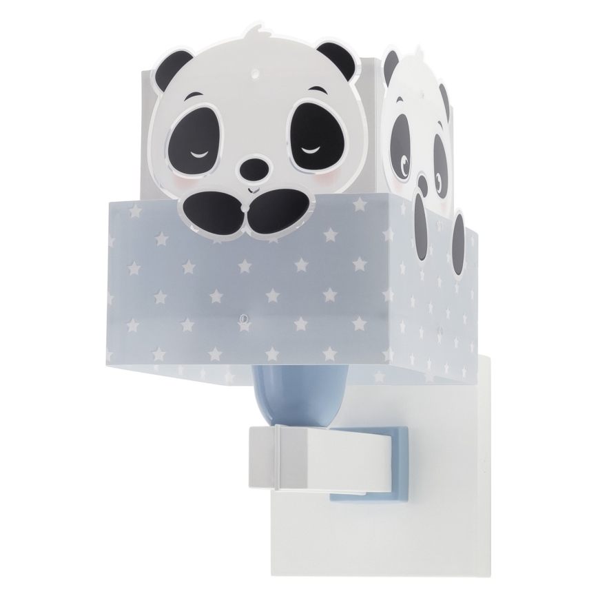 Dalber 63169T - Lasten seinävalo PANDA 1xE27/60W/230V sininen