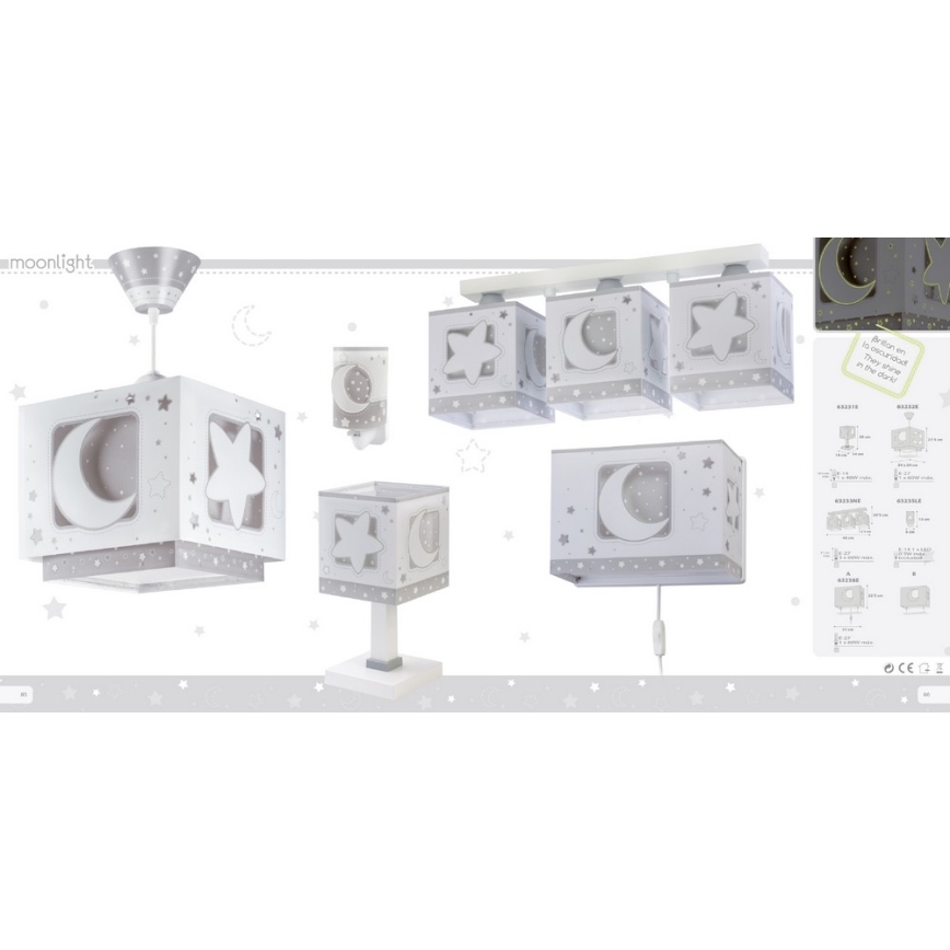 Dalber 63232E - Lasten kattokruunu MOON LIGHT 1xE27/60W/230V