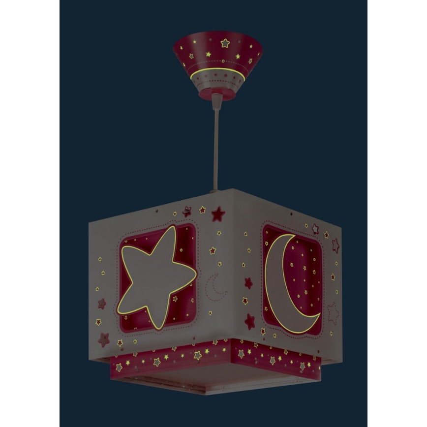 Dalber 63232S - Lasten riipuskattokruunu narulla MOON LIGHT 1xE27/60W/230V
