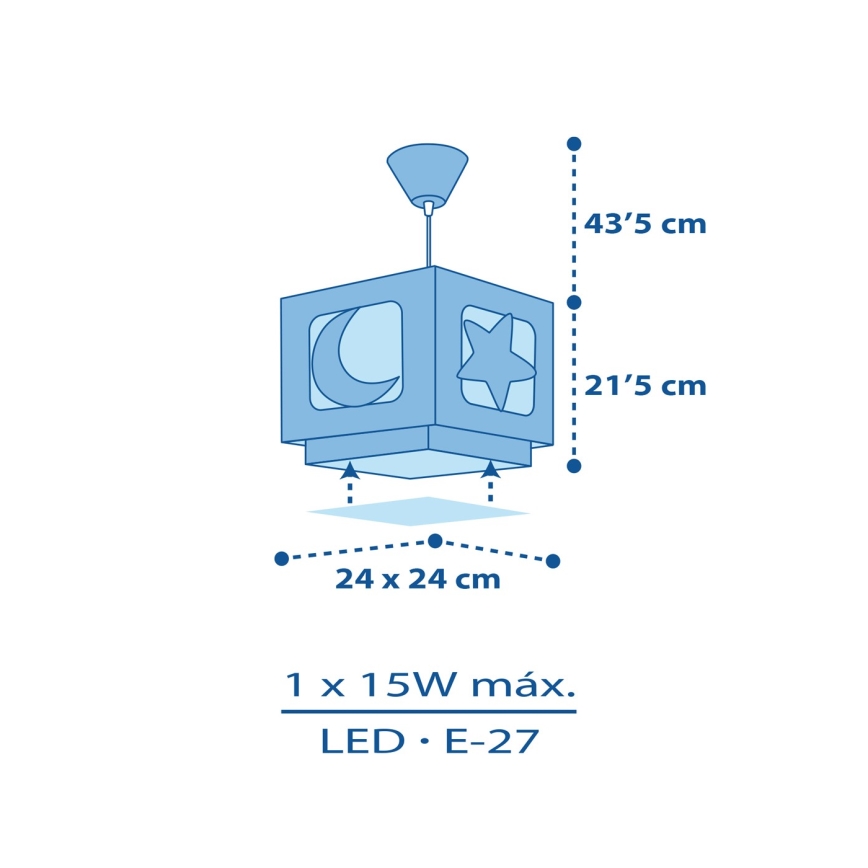 Dalber 63232T - Lasten kattokruunu MOON LIGHT 1xE27/60W/230V