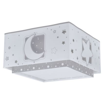 Dalber 63236E - Lasten kattovalaisin MOONLIGHT 2xE27/60W/230V harmaa