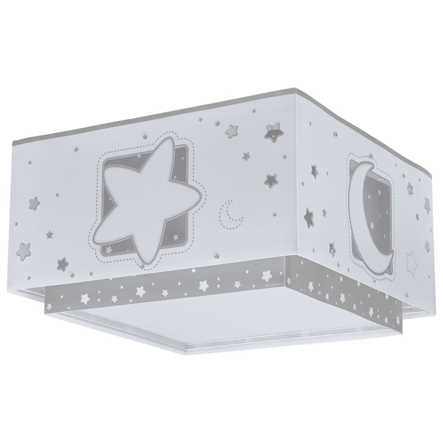 Dalber 63236E - Lasten kattovalaisin MOONLIGHT 2xE27/60W/230V harmaa