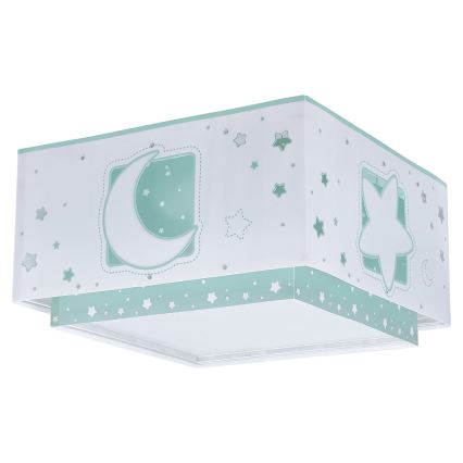 Dalber 63236H - Lasten kattovalaisin MOONLIGHT 2xE27/60W/230V vihreä