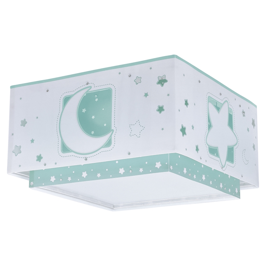 Dalber 63236H - Lasten kattovalaisin MOONLIGHT 2xE27/60W/230V vihreä