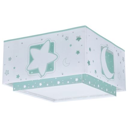 Dalber 63236H - Lasten kattovalaisin MOONLIGHT 2xE27/60W/230V vihreä