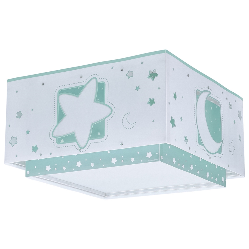 Dalber 63236H - Lasten kattovalaisin MOONLIGHT 2xE27/60W/230V vihreä