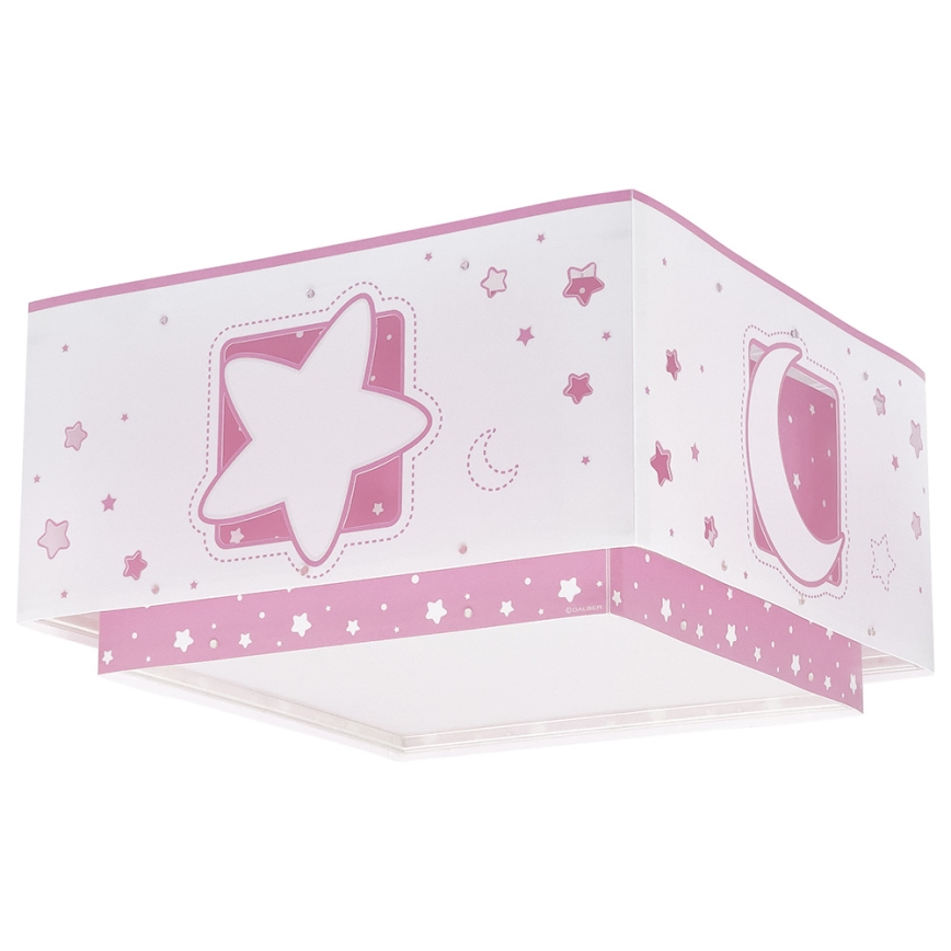 Dalber 63236S - Lasten kattovalaisin MOONLIGHT 2xE27/60W/230V pinkki