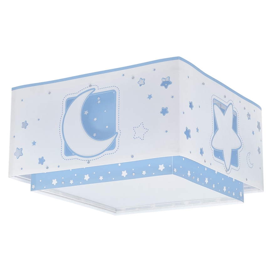 Dalber 63236T - Lasten kattovalaisin MOONLIGHT 2xE27/60W/230V sininen