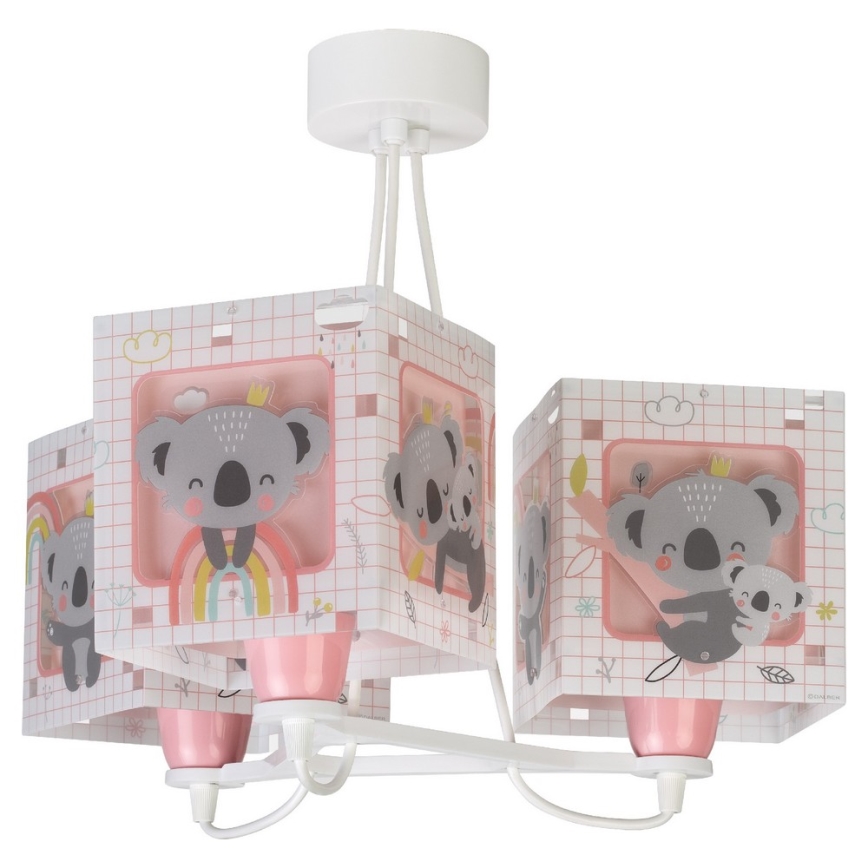 Dalber 63267S - Lasten kattokruunu KOALA 3xE27/60W/230V