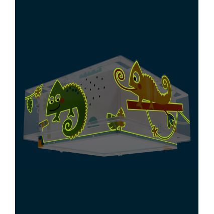 Dalber 63316 - Lasten kattovalaisin HAPPY JUNGLE 2xE27/15W/230V