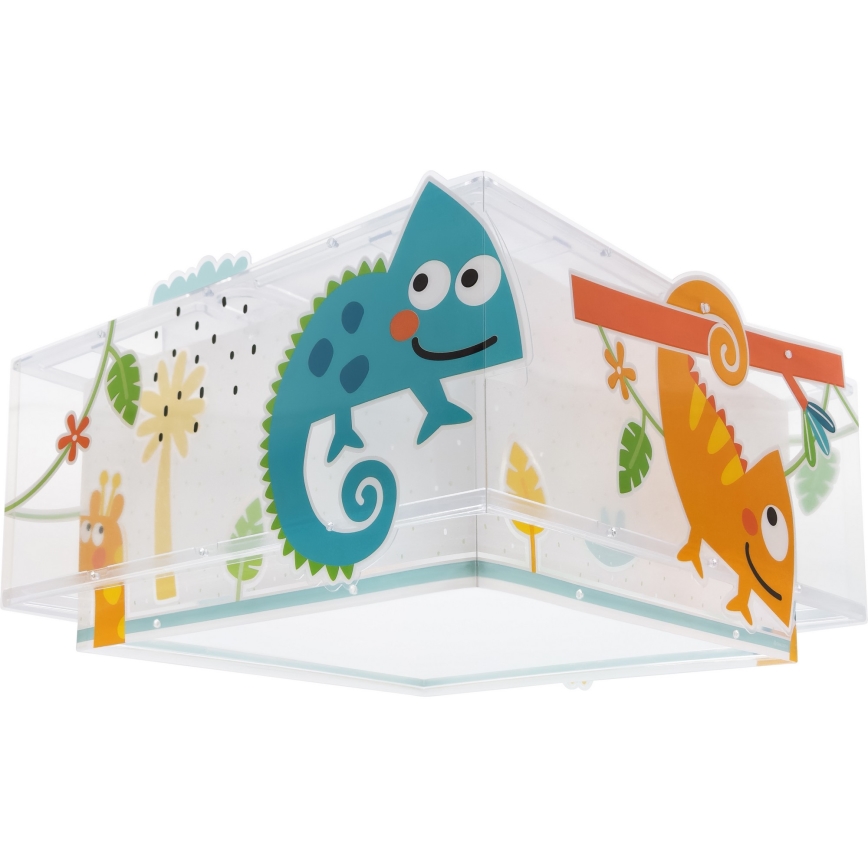 Dalber 63316 - Lasten kattovalaisin HAPPY JUNGLE 2xE27/15W/230V