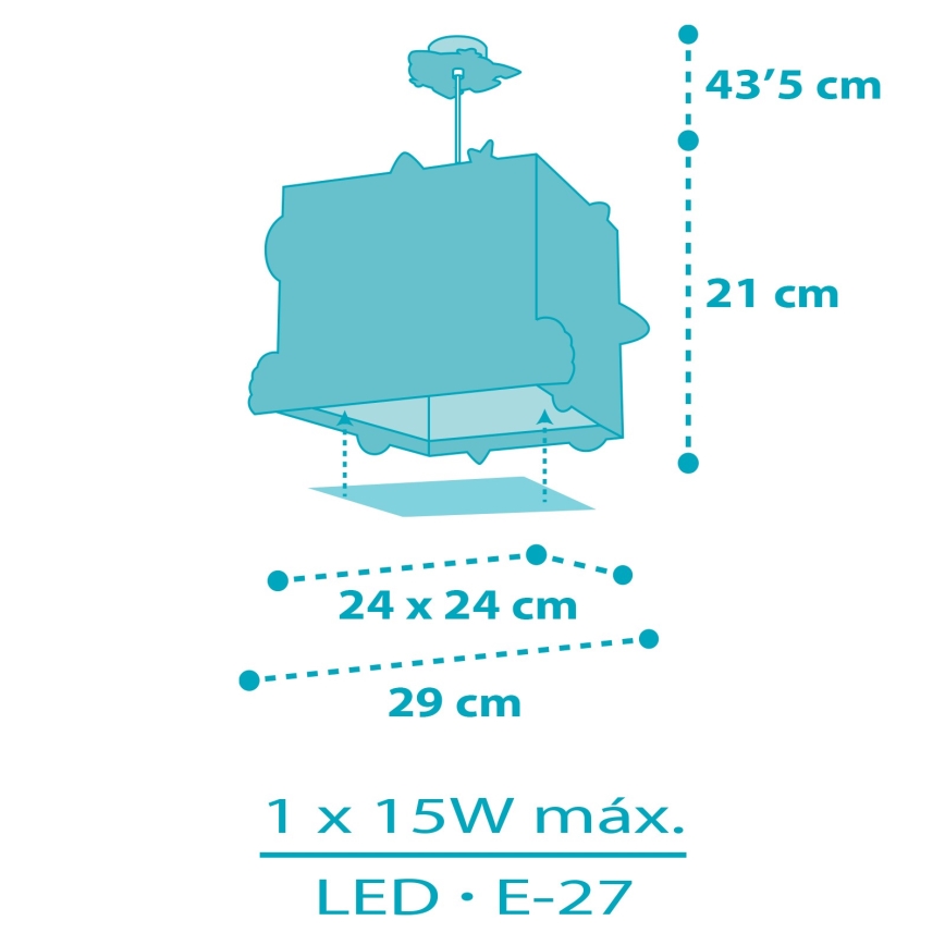 Dalber 63352 - Lasten kattokruunu ROCKET 1xE27/15W/230V