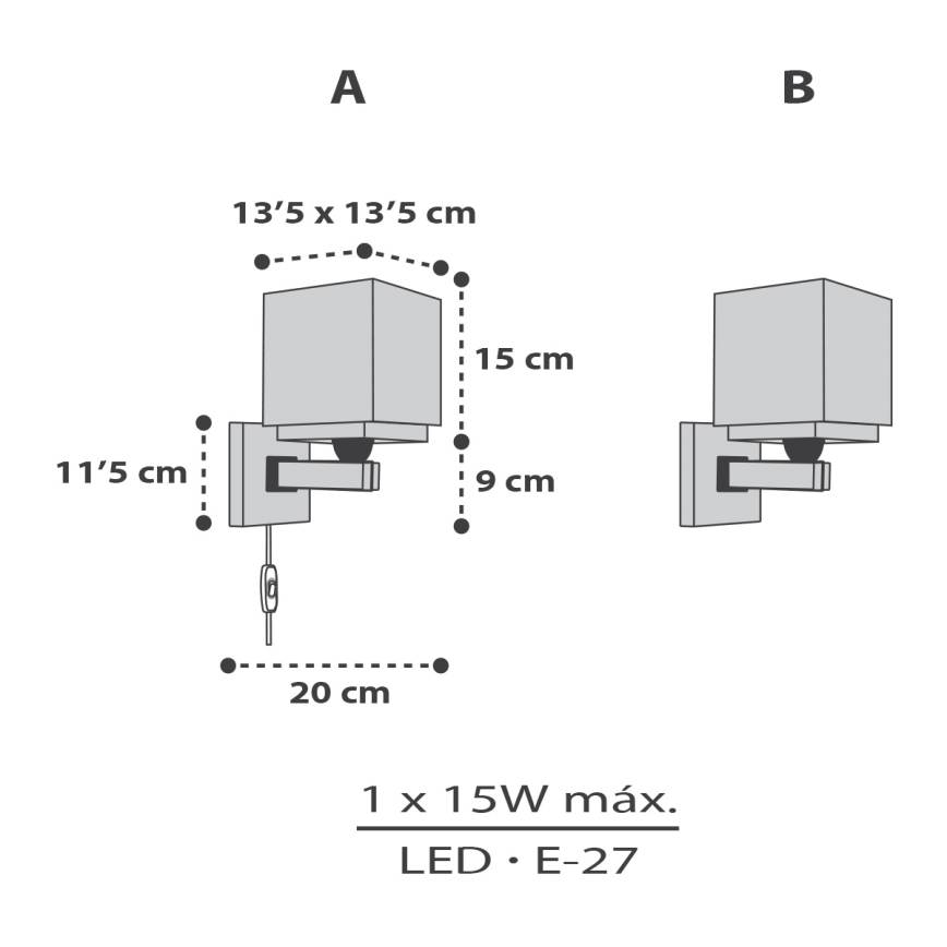 Dalber 63379 - Lasten seinävalaisin LITTLE PIXEL 1xE27/15W/230V
