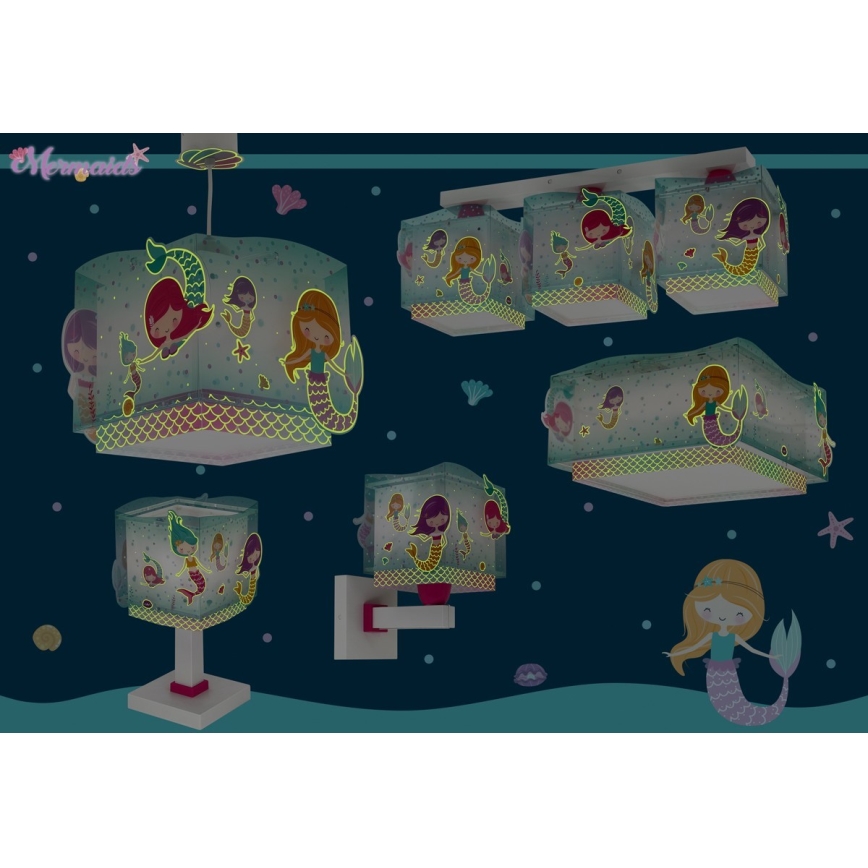 Dalber 63449 - Lasten seinävalaisin MERMAIDS 1xE27/60W/230V