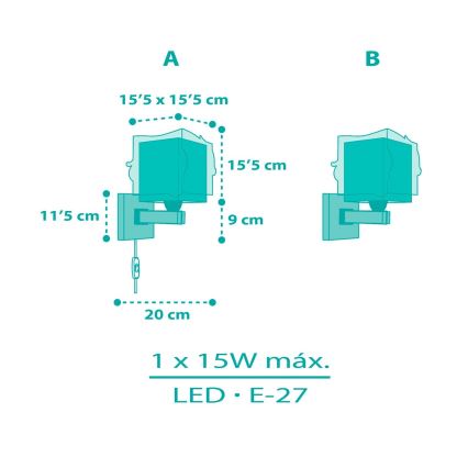Dalber 63449 - Lasten seinävalaisin MERMAIDS 1xE27/60W/230V
