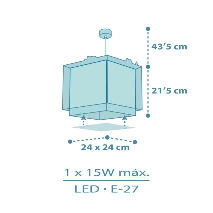 Dalber 63452 - Lasten kattovalaisin BABY DINOS 1xE27/15W/230V monivärinen