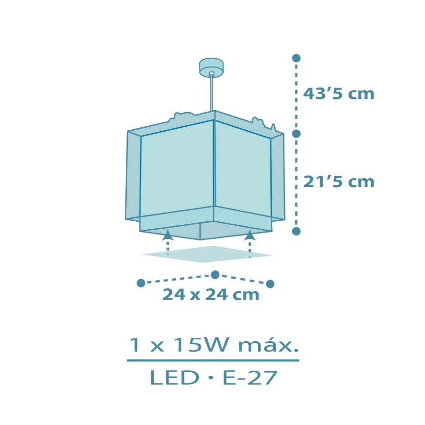 Dalber 63452 - Lasten kattovalaisin BABY DINOS 1xE27/15W/230V monivärinen