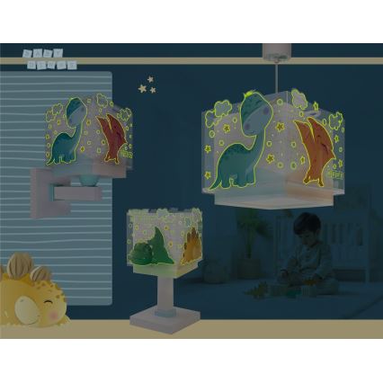 Dalber 63459 - Värikäs lasten seinävalaisin BABY DINOS 1xE27/15W/230V