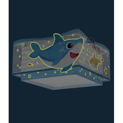 Dalber 63476 - Lasten kattovalaisin BABY SHARK 2xE27/60W/230V