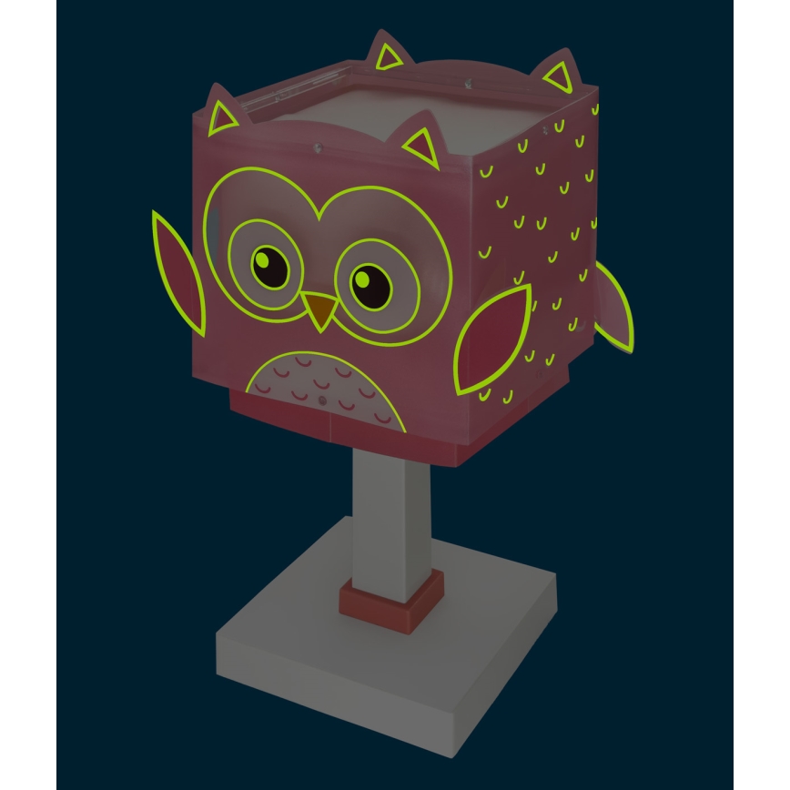 Dalber 64481N - LED lasten pöytävalaisin LITTLE OWL 1xG4/4W/230V vaaleanpunainen