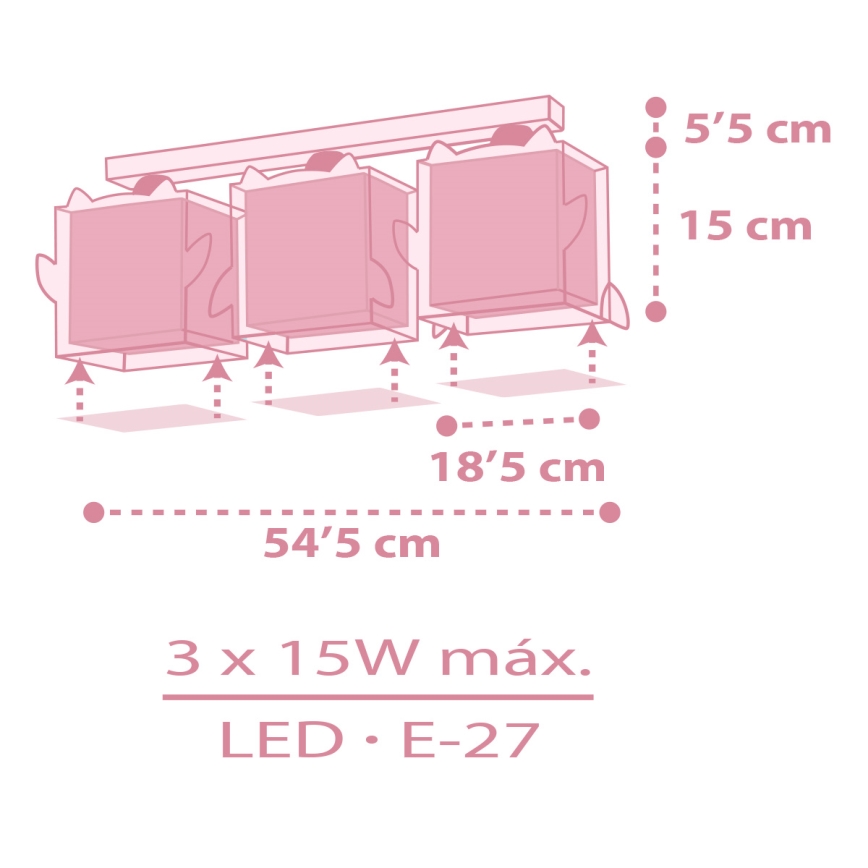 Dalber 64483 - Lasten kattovalaisin LITTLE FRIENDS 3xE27/15W/230V