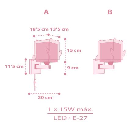 Dalber 64489 - Lasten seinävalaisin LITTLE FRIENDS 1xE27/15W/230V