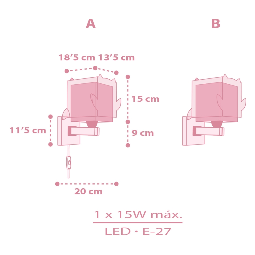 Dalber 64489 - Lasten seinävalaisin LITTLE FRIENDS 1xE27/15W/230V