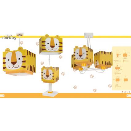 Dalber 64567 - Lasten kattokruunu LITTLE TIGER 3xE27/60W/230V
