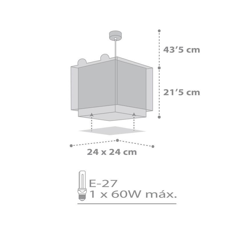 Dalber 64572 - Lasten kattokruunu LITTLE TEDDY 1xE27/60W/230V