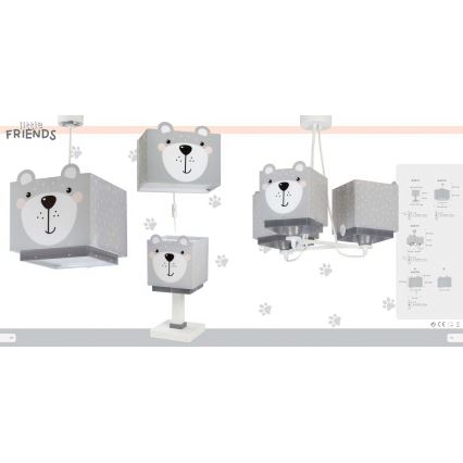 Dalber 64578 - Lasten seinävalaisin LITTLE TEDDY 1xE27/60W/230V