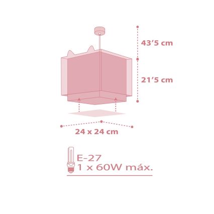 Dalber 64582 - Lasten kattokruunu LITTLE FOX 1xE27/60W/230V