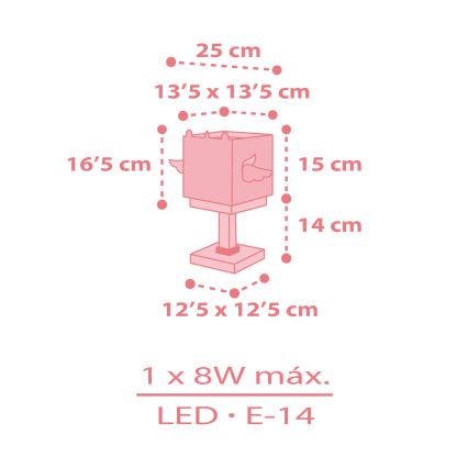 Dalber 64591 - Lasten lamppu LITTLE UNICORN 1xE14/8W/230V