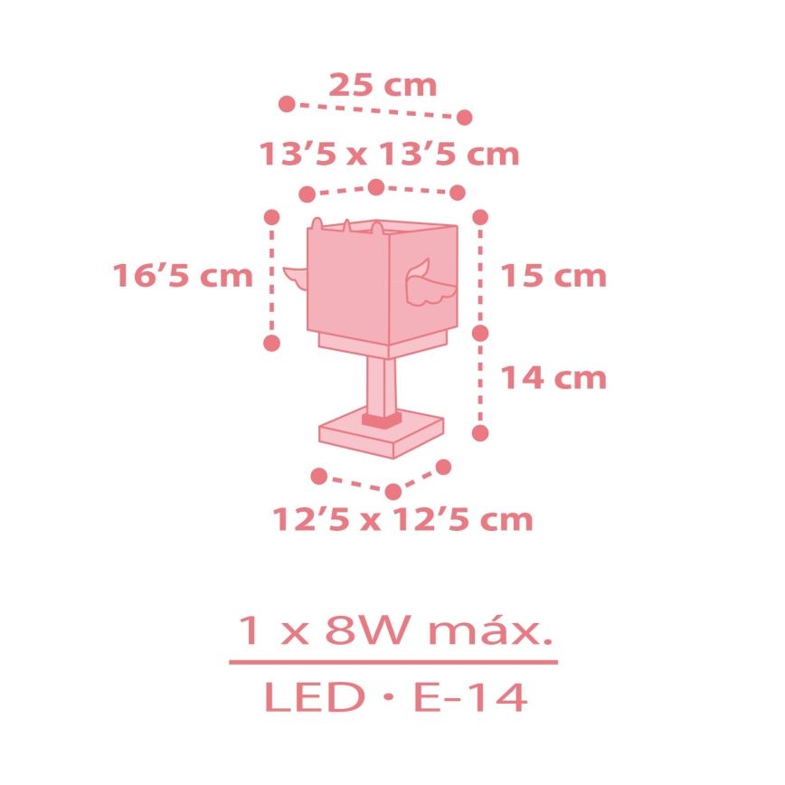 Dalber 64591 - Lasten lamppu LITTLE UNICORN 1xE14/8W/230V