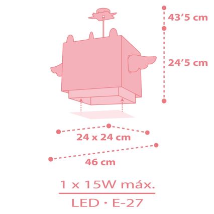 Dalber 64592 - Lasten kattokruunu LITTLE UNICORN 1xE27/15W/230V