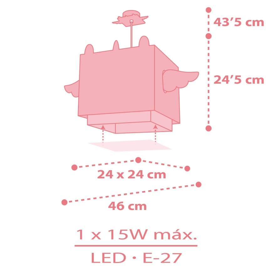 Dalber 64592 - Lasten kattokruunu LITTLE UNICORN 1xE27/15W/230V