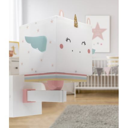 Dalber 64599 - Lasten seinävalaisin LITTLE UNICORN 1xE27/15W/230V