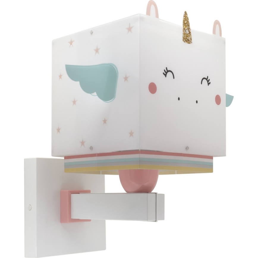 Dalber 64599 - Lasten seinävalaisin LITTLE UNICORN 1xE27/15W/230V
