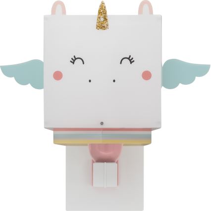 Dalber 64599 - Lasten seinävalaisin LITTLE UNICORN 1xE27/15W/230V